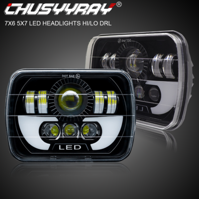 Black 5x7 Pair LED Headlights 1986-1995 Jeep Wrangler YJ 1984-2001 Cherokee XJ E - Foto 9