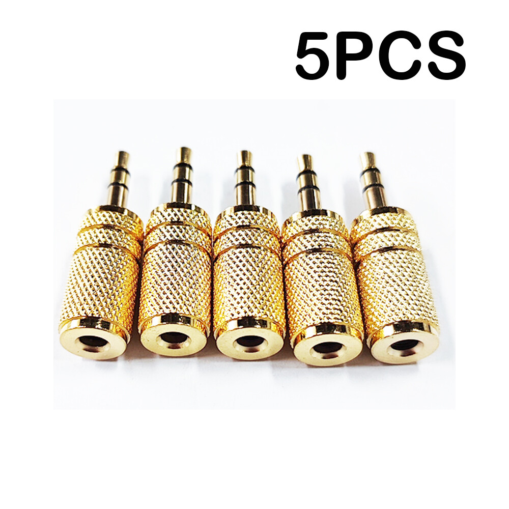 5PC 3.5mm Stereo TRS Male Plug to 3.5mm Mono TS Female Jack Audio Adapter US