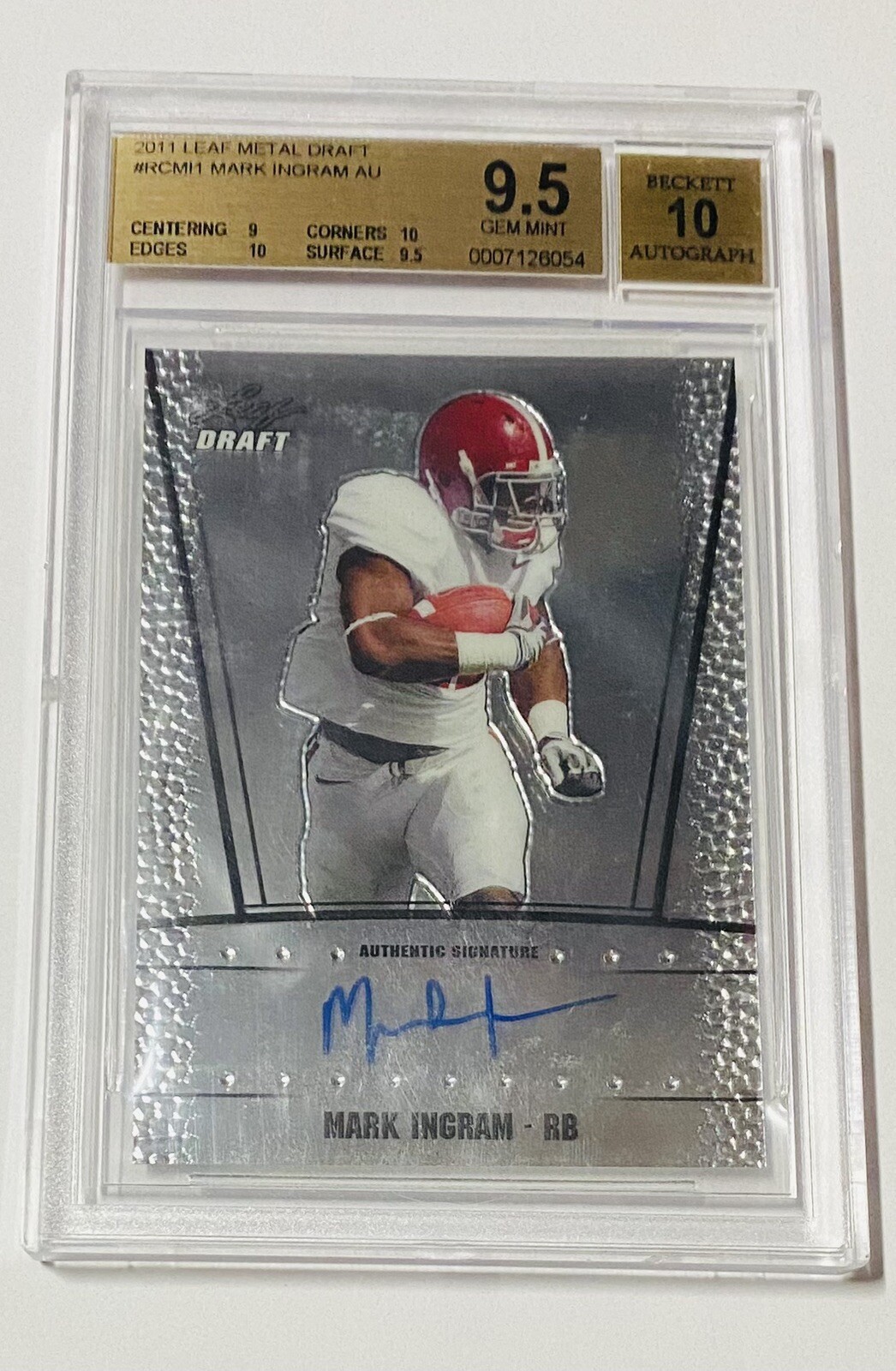 Mark Ingram Leaf Metal Draft Autograph #RCMI1 Prismatic Silver