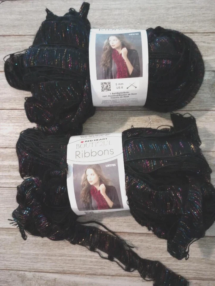 Red Heart Boutique Cintas Hilo Crochet Fuegos Artificiales 42yd 3.5 Onzas Lote Juego de 2 piezas Foto 2 de 2