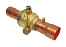 Sanhua 03F10143 Refrigeration Ball Valve w/Access Port   2.133 " ID  & 2.320" OD