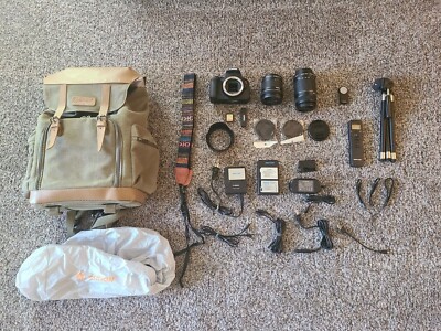 Canon EOS Rebel T4i DSLR Camera w/ Two Lens and Accessories Lot