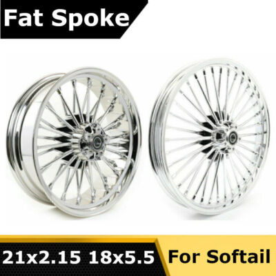 Fat Spoke Wheels Rim 21x2.15 18x5.5 for Harley Dyna Super Glide Custom FXDC FXDF