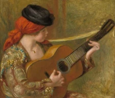 Pierre Auguste Renoir - 1898 "Young Woman with a Guitar" -Giclée Fine Art PRINTS