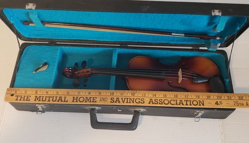 Anton Breton Violin 1/8 sz Childs Wooden Vintage 1992 Bow Case & Shoulder Rest - Picture 15 of 23