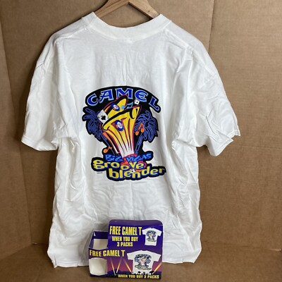 how much are cigarettes in vegas Vintage 1996 Camel Cigarettes Big Vegas Groove Blender T-Shirt XL Single  Stitch