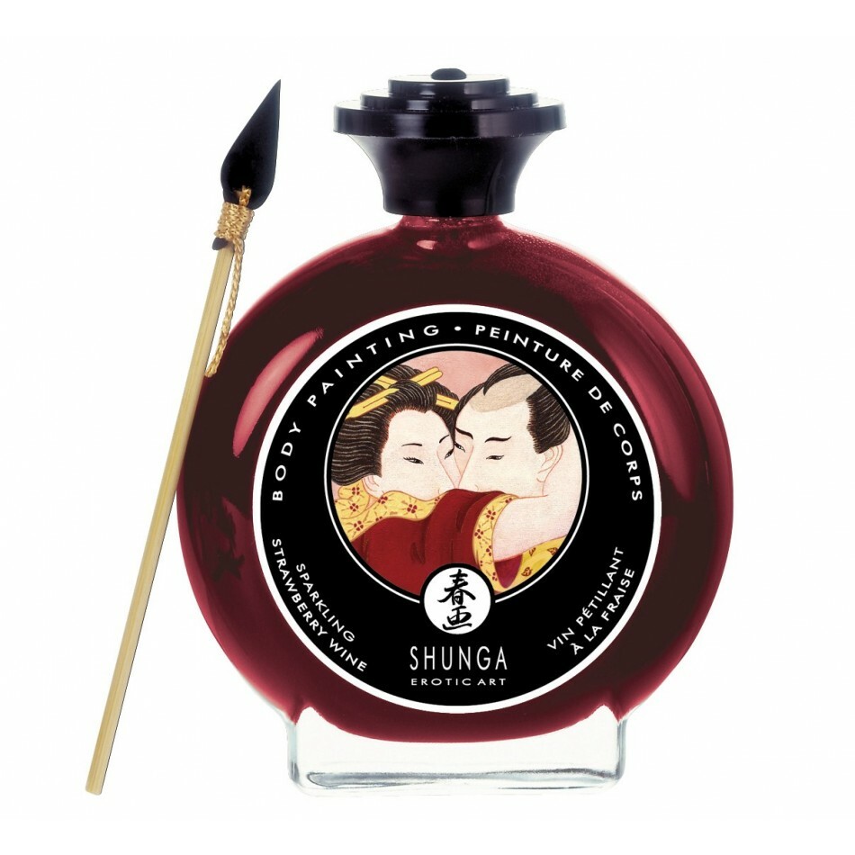 Peinture pour le corps comestible Shunga saveur fraise pour soirée romantique