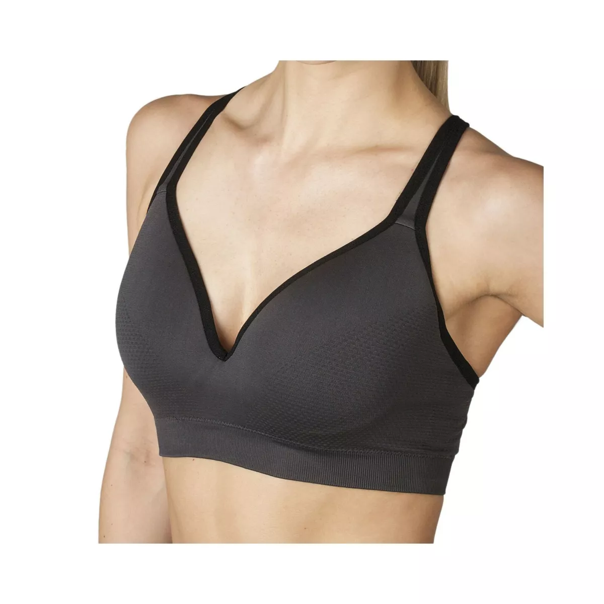 Jockey Women's Sport Molded Cup Seamless Sports Bra 8126 Gray Size S