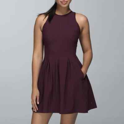 Lululemon Here To There Dress Bordeaux Drama Mini Burgundy Size 6 Travel Tennis