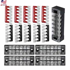 15A 5 Sets (15pcs) Terminal Block Barrier Strip Dual Row Screw 600v 6 Positions