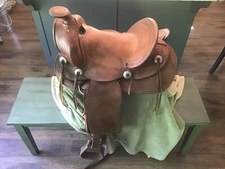 SIMCO SUPREME Western Saddle 14” Vintage Tooled Leather Ranching Western Cowboy