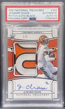 2021 Panini National Treasures Ja'Marr Chase Rookie Patch Auto /99 #162 card