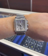 Michele Deco Diamond Chronograph Ladies Watch Stainless Steel Quartz Luxury Time