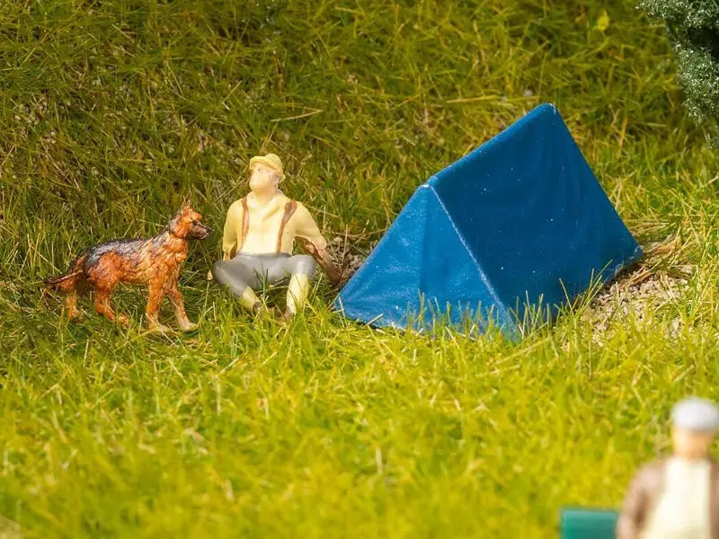 FALLER 4x tentes de camping bleues - HO 1/87 - FALLER 180003 - Photo 2/3