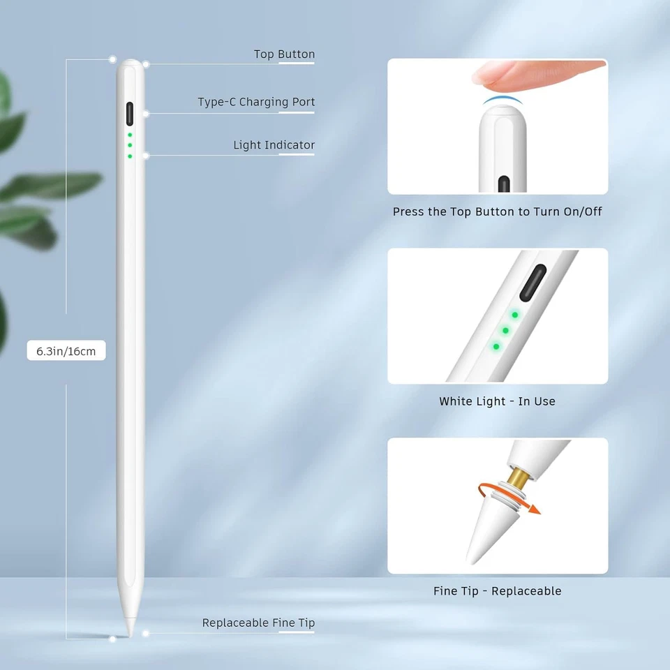 Stylus Pen for Ipad 2018-2024, 15 Mins Fast Charge Apple Pen Ipad Pencil with Pa - Image 4 of 4