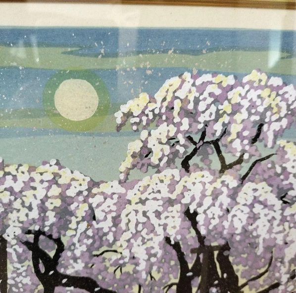 Masao IDO - Moonlit Taki Sakura - Holzschnitt signiert ED150 UKIYOE 2002 - Bild 2 von 4