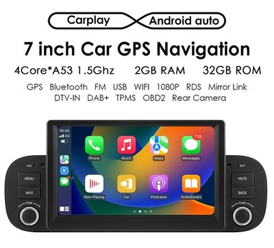 Android15 Für Fiat Panda 2013-2024 7'' Carplay Autoradio GPS NAVI BT FM RDS DAB+