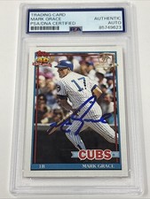 1991 Topps Desert Shield #520 Mark Grace PSA DNA Autographed Signed Chicago Cubs