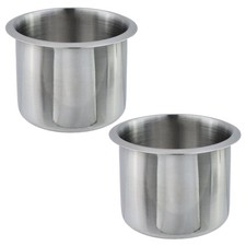 2pcs 3.2 X 2.2 Stainless Steel Cup Holder Insert Metal Cup Holders 2pcs 3.2 X 2.2 Stainless Steel Cup Holder Insert Metal Cup Holders