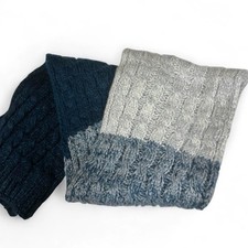 NEW NEON SHEEP Mountain Warehouse Blue Navy White Ombre Knitted Winter Scarf