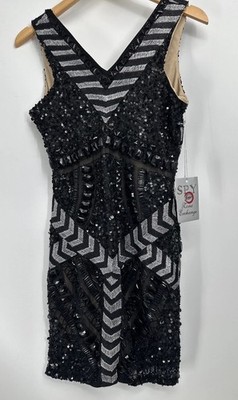 NWT SPY ZONE EXCHANGE Sequins Beaded Sexy Dress Sz Small Y2K
