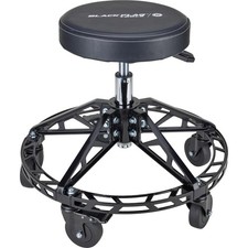Black Flag Adjustable Height Rolling Shop Stool