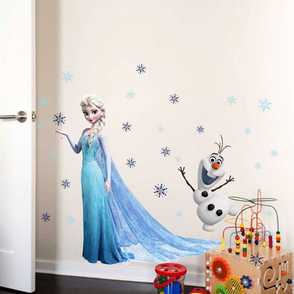 Frozen Princess Wall Decal Elsa Olaf Stickers Vinyl Room Bedroom Kids Nursery