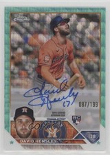 2023 Topps Chrome Rookie Aqua Wave Refractor /199 David Hensley #RA-DH Auto 11oh