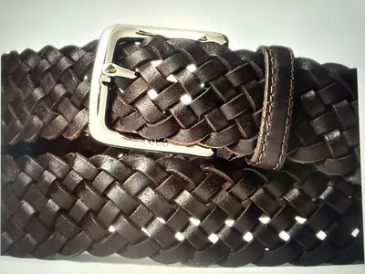 New NWT Polo Ralph Lauren Men s Braided Vachetta Leather Belt Size 38
