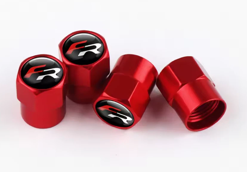 Bouchon de valve chromé rouge FR seat - Photo 1/1