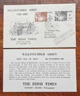 Ireland/Eire- Irish Times Ballintubber Abbey FDC 8th Nov. 1966+Insert+Embossing
