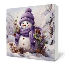 Winter Snowmen Wooden Signs - Christmas Snowmen Wooden Box Signs, Winter Snow...
