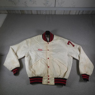 Vintage Lancers Football Varsity Jacket Mens Large White Made USA Snap 80s