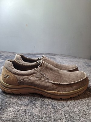Skechers Expected Avillo Slip On Loafer Shoes Mens 11 Gray Canvas Denim Memory F