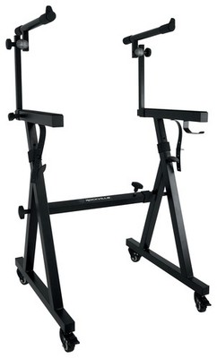 Rockville Z45W Z-Style 2-Tier Keyboard Stand+Wheels Fits Dexibell VIVO S9