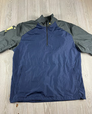 Men's Nike Golf 100 Polyester Navy Blue Short Sleeved Windbreaker Jacket Large