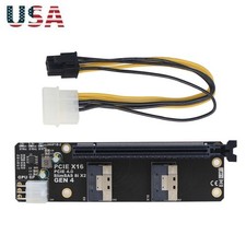 SlimSAS 8i x2 to PCIe4.0 x16 Slot Adapter SFF8654 Riser Card Board GEN4 NVMe