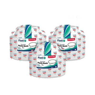 KCH PPB12-100 Plasti Plus 12 oz White Plastic Bowl 8/100 cs