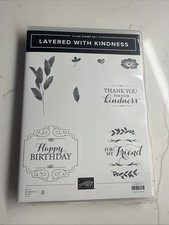 Stampin'Up LAYERED WITH KINDNESS Stamp Set. Birthday, Thank You, Flowers