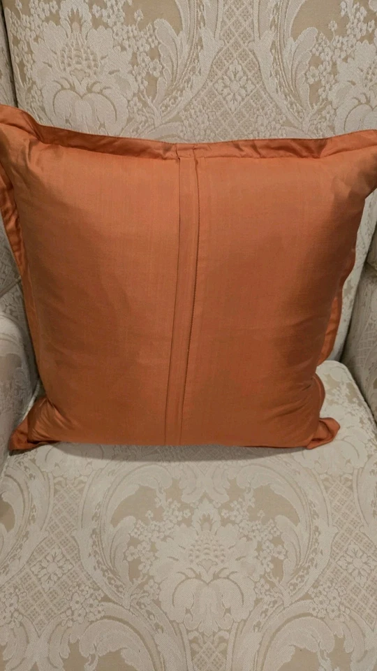 Jim Thompson 100% Silk Elephant Decor Pillow 17” Thailand Orange Rare HTF- PICS - Image 4 of 4