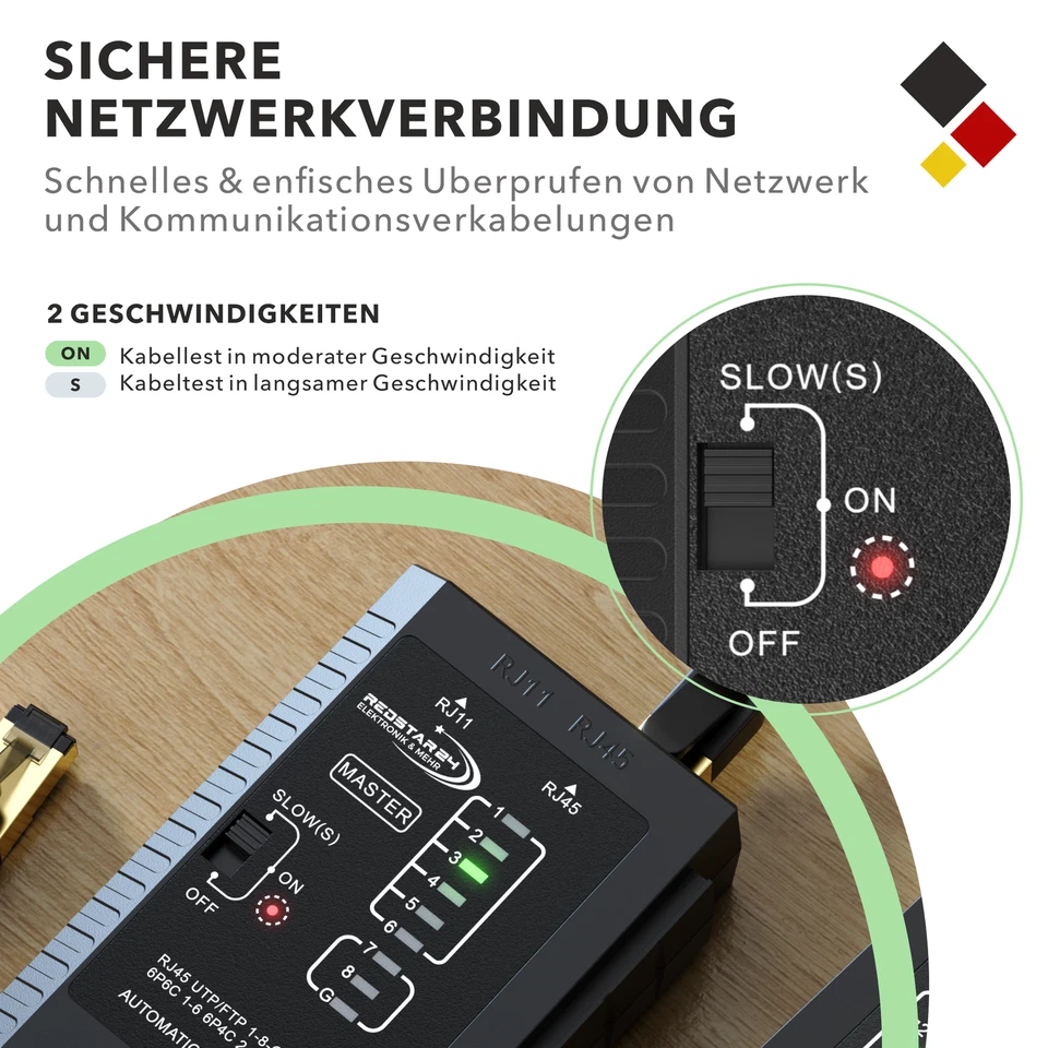 Netzwerktester RJ45/11 LAN Kabel Tester Netzwerk Prüfer ISDN DSL, CAT 4/5/6/7/8 - Bild 3 von 4