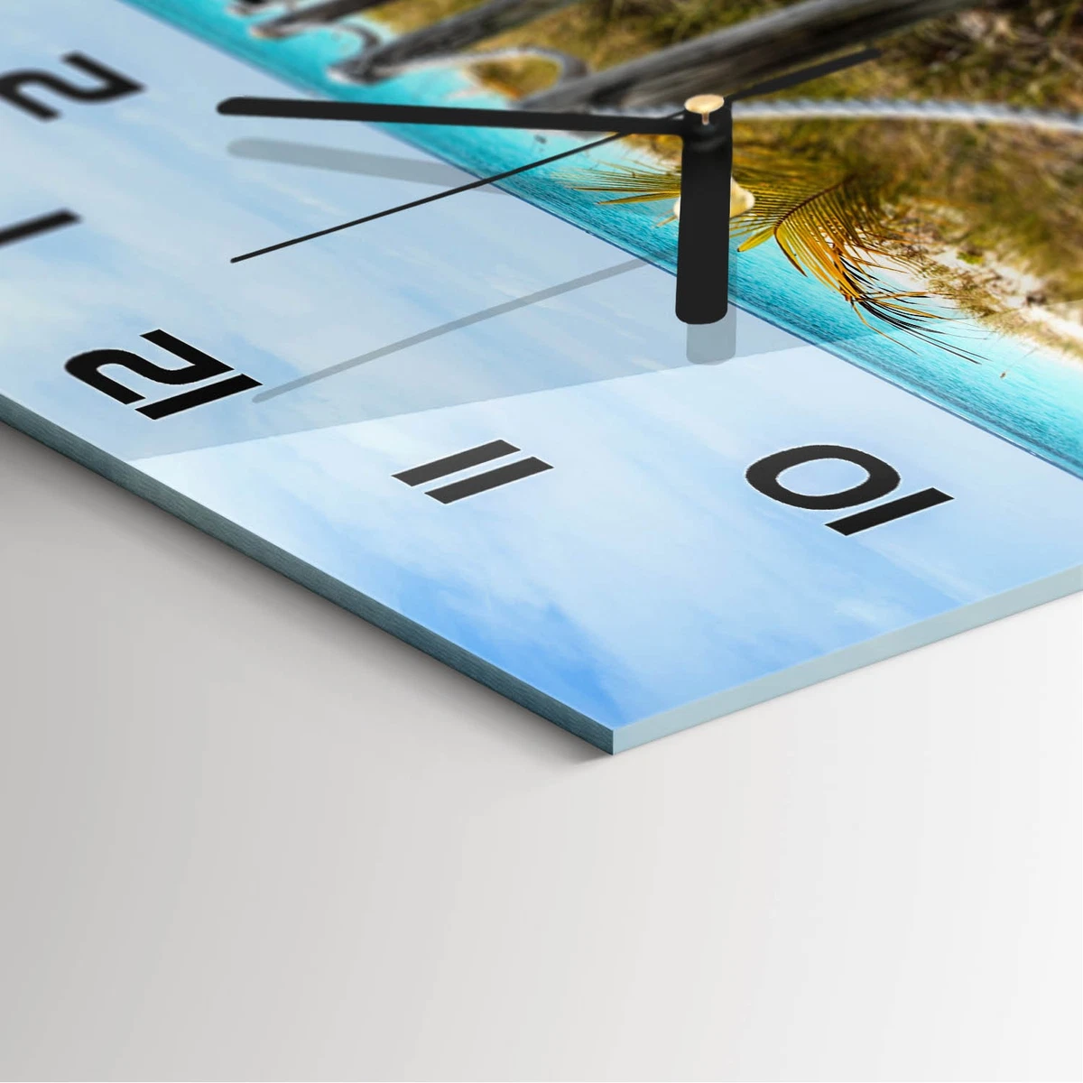 Reloj de Pared Rectangular Cristal Decorativo Premium Camino a la Playa 60x30 cm
