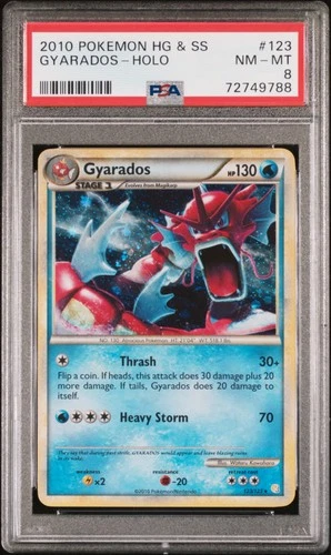 GYARADOS HOLO 123/123 HEARTGOLD & SOULSILVER POKEMON PSA 8