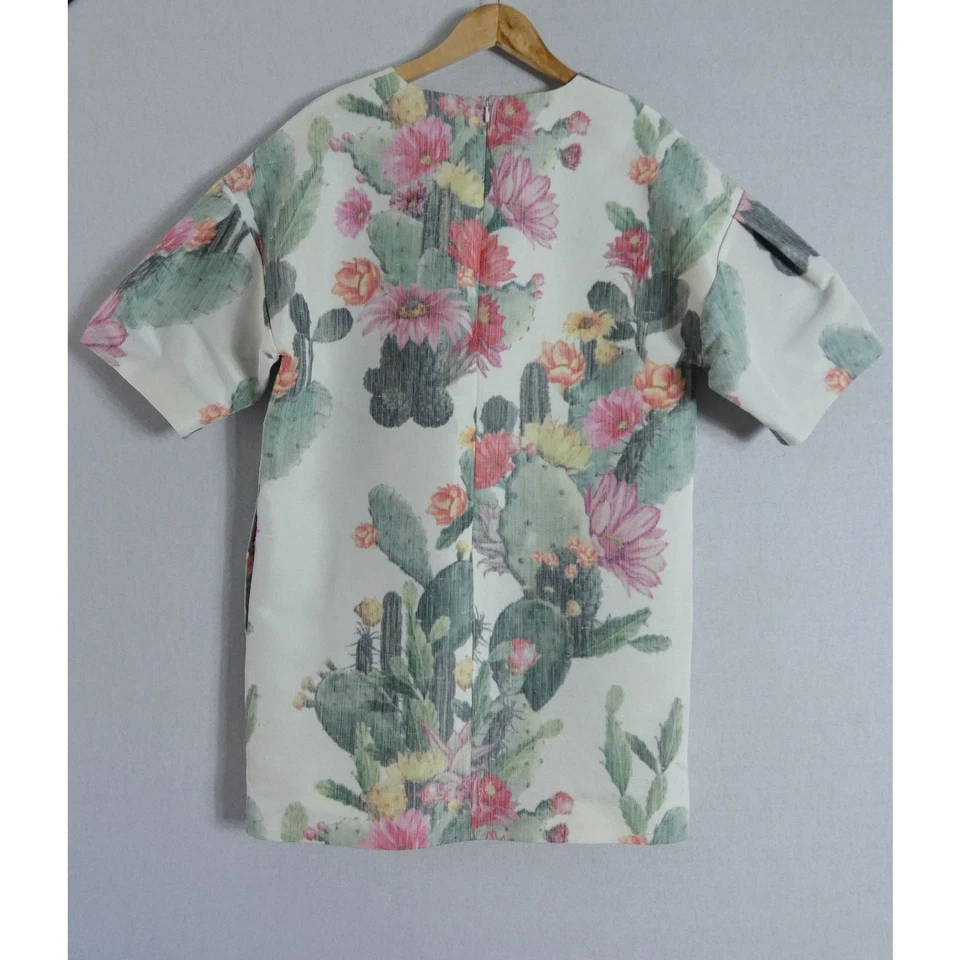 Matthew Williamson Cactus Garden Oversized Mini Dress Ecru Cotton Blend UK 12 - Image 4 of 4