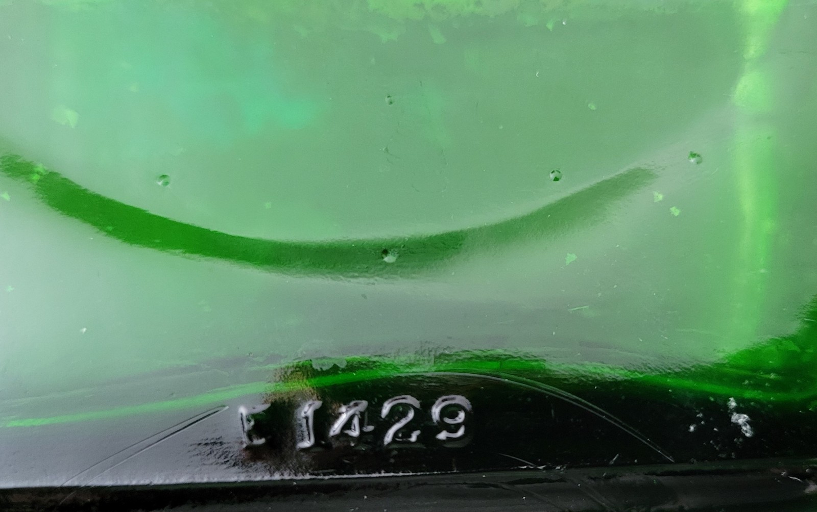 Antique Green Glass Refrigerator Water Bottle No. 1429-Penguin Design