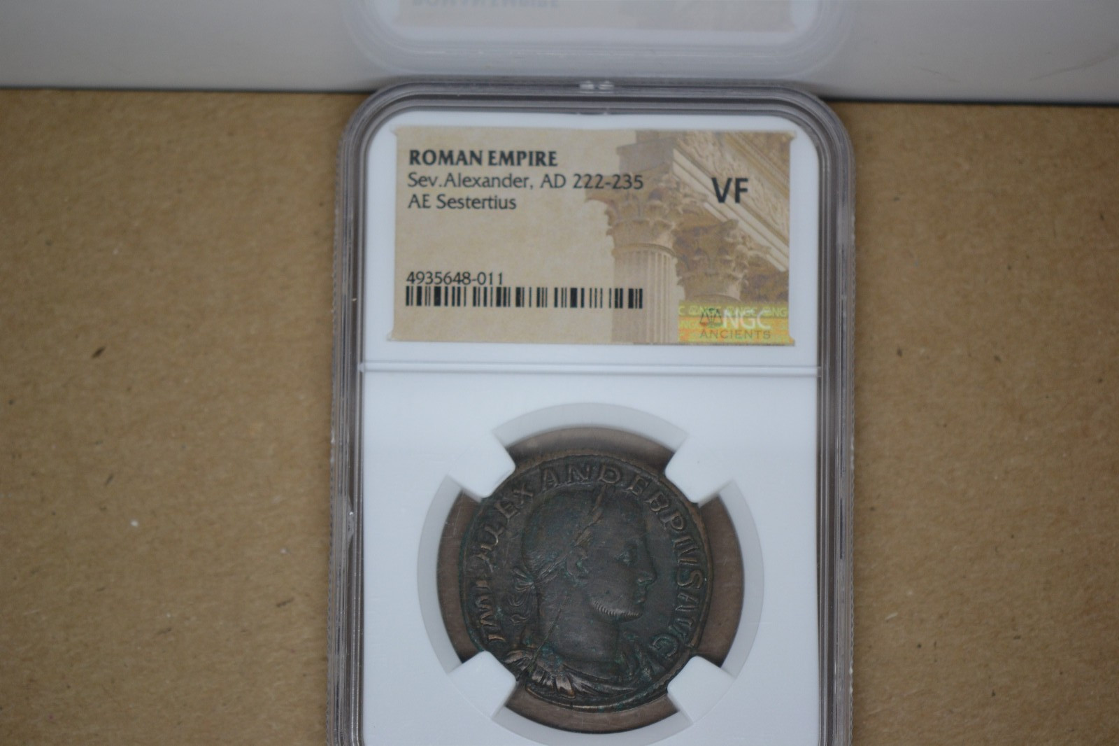 Severus Alexander, as Augustus (AD 222-235). AE sestertius (31mm, 1h). NGC VF
