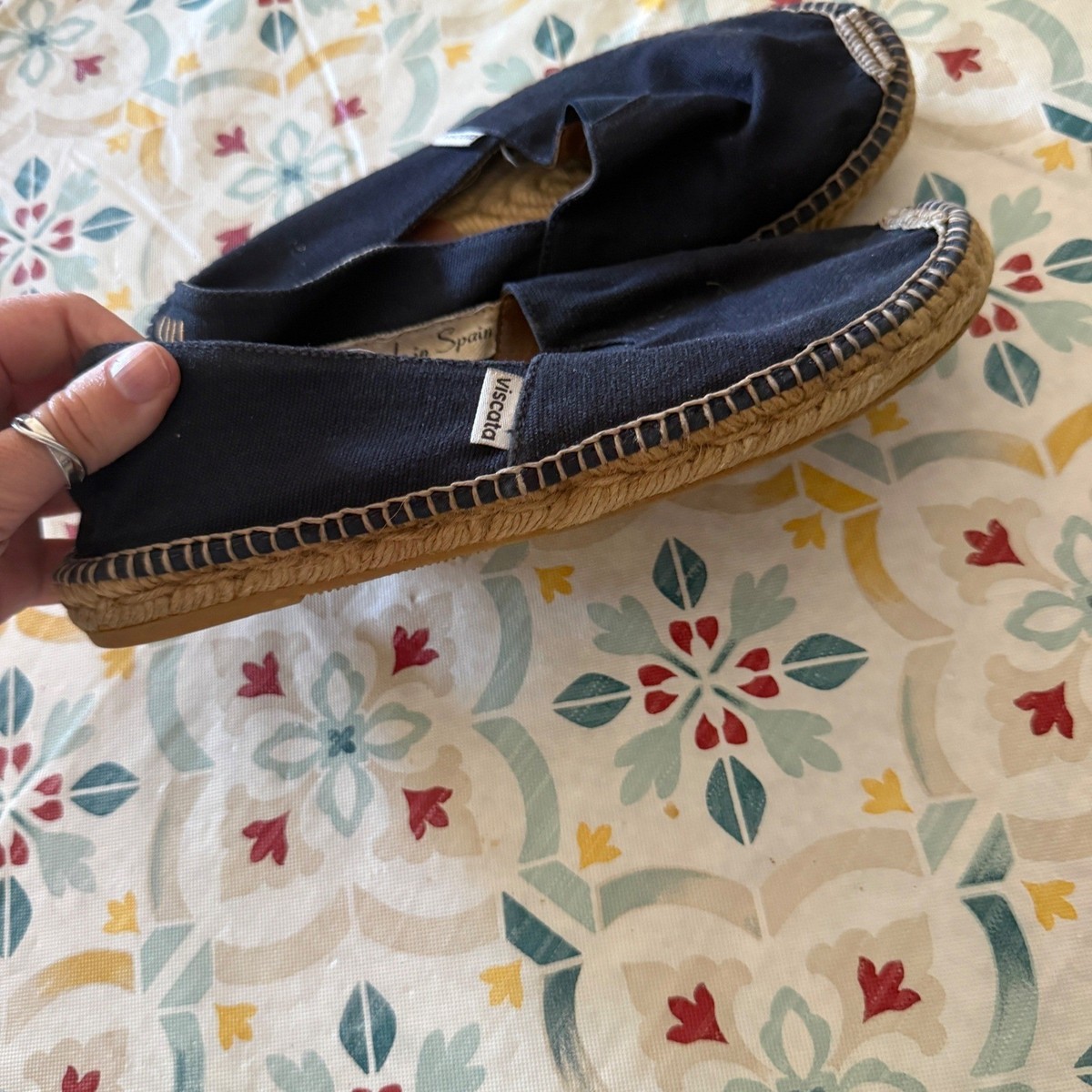 Viscata Navy Blue Canvas Espadrilles Made Spain Slip On Jute  display picture 1