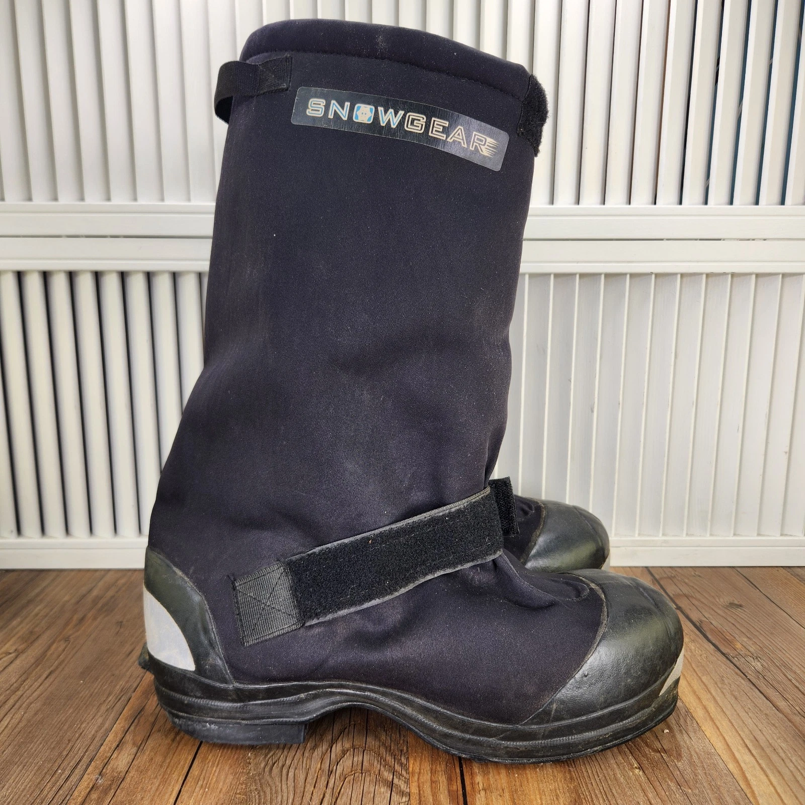 Snowgear #49 Fleece Lined 14" Studded Winter Overshoe Mens Size 10 Black Boots