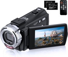 Video Camera Camcorder, Full HD 1080P 30FPS IR Night Vision Vlogging Camera f...