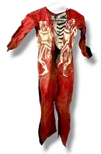 Antique Halloween Reversible Skeleton Devil Costume Fabric